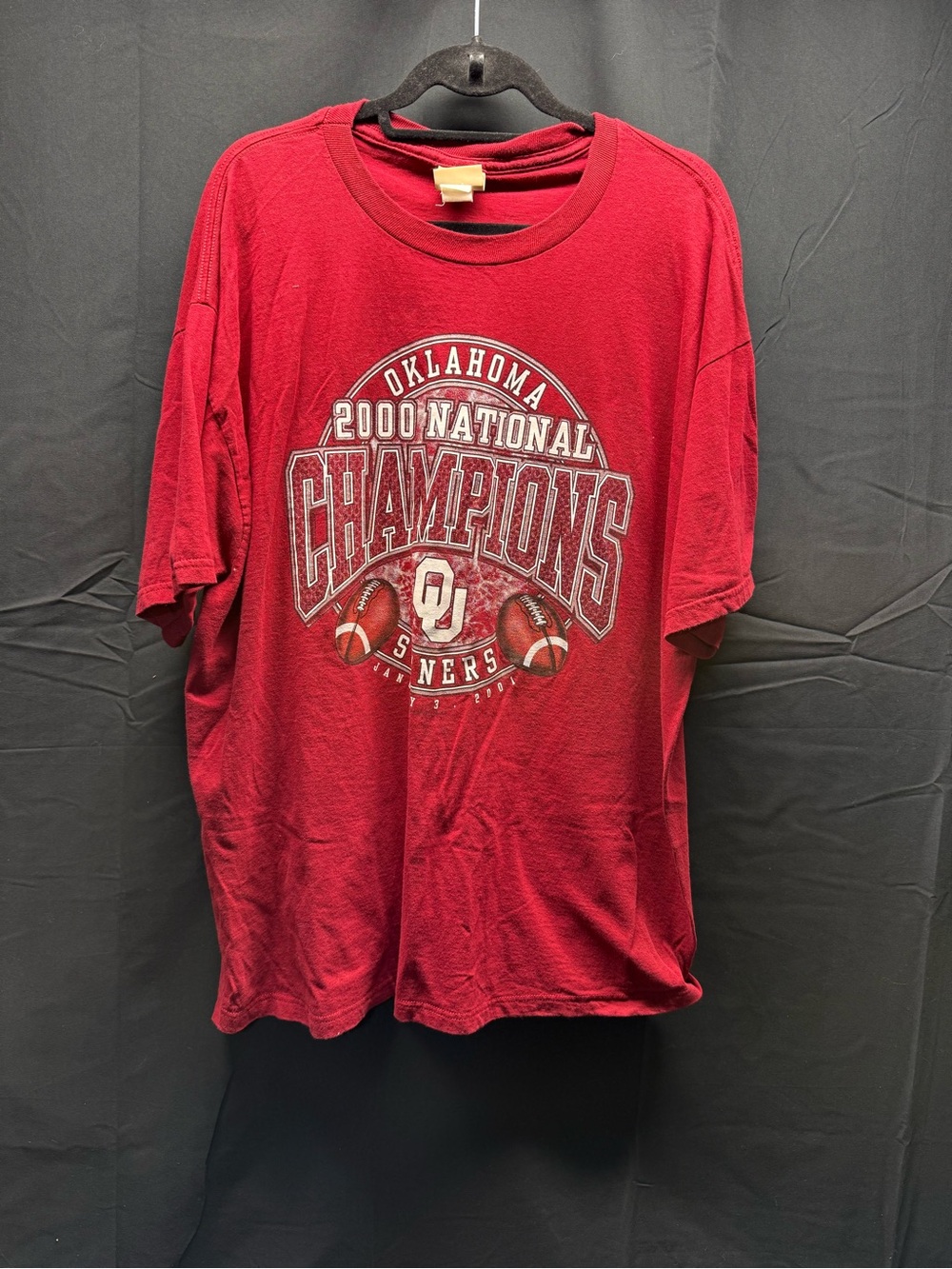 Vintage Y2K 2000 Oklahoma University OU National Champions T-Shirt sz Xl (12ay)